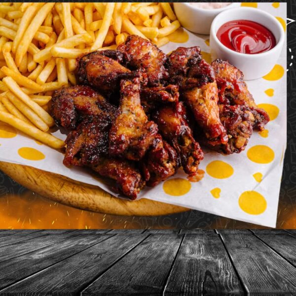 20 Alitas con Papas Fritas